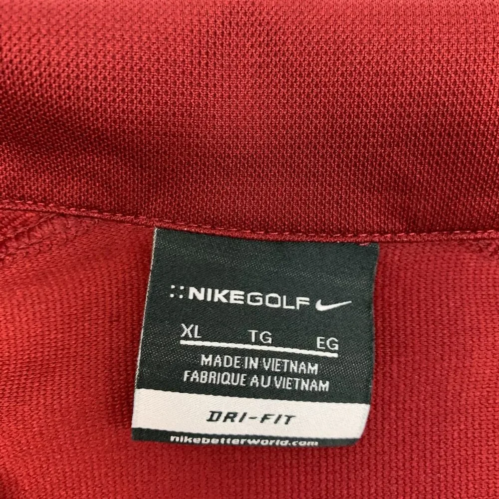 Nike Golf Shirt Mens XL Extra Large Red Tech Sport Polo Dri Fit Short Sleeve